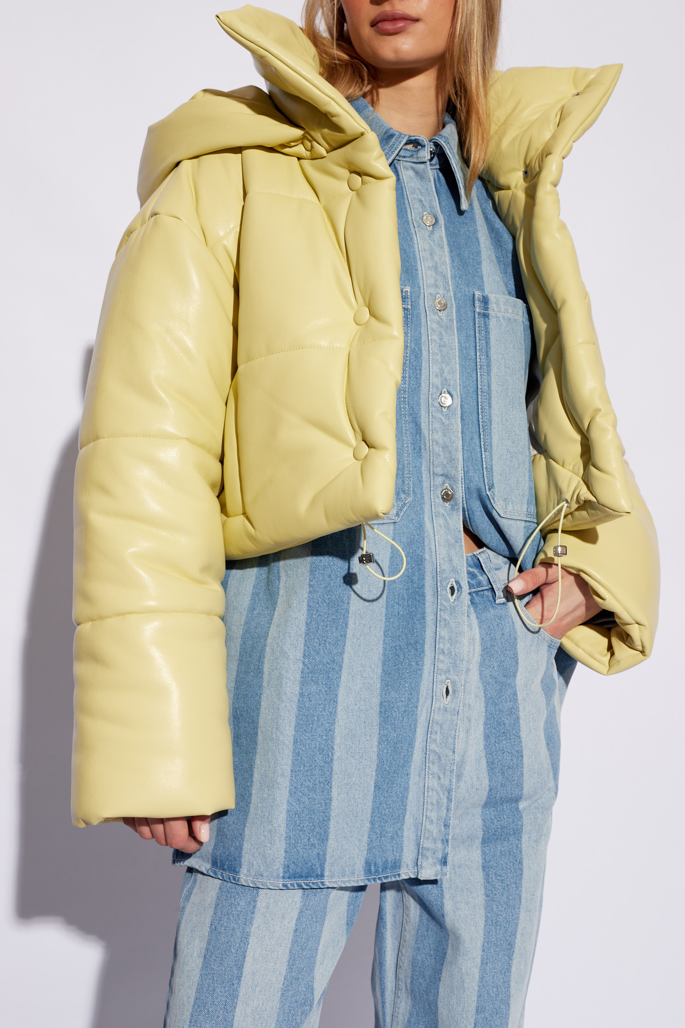 Oversized yellow sale puffer jacket